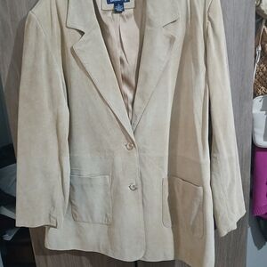 Denim&Co Light Leather Tan Blazer